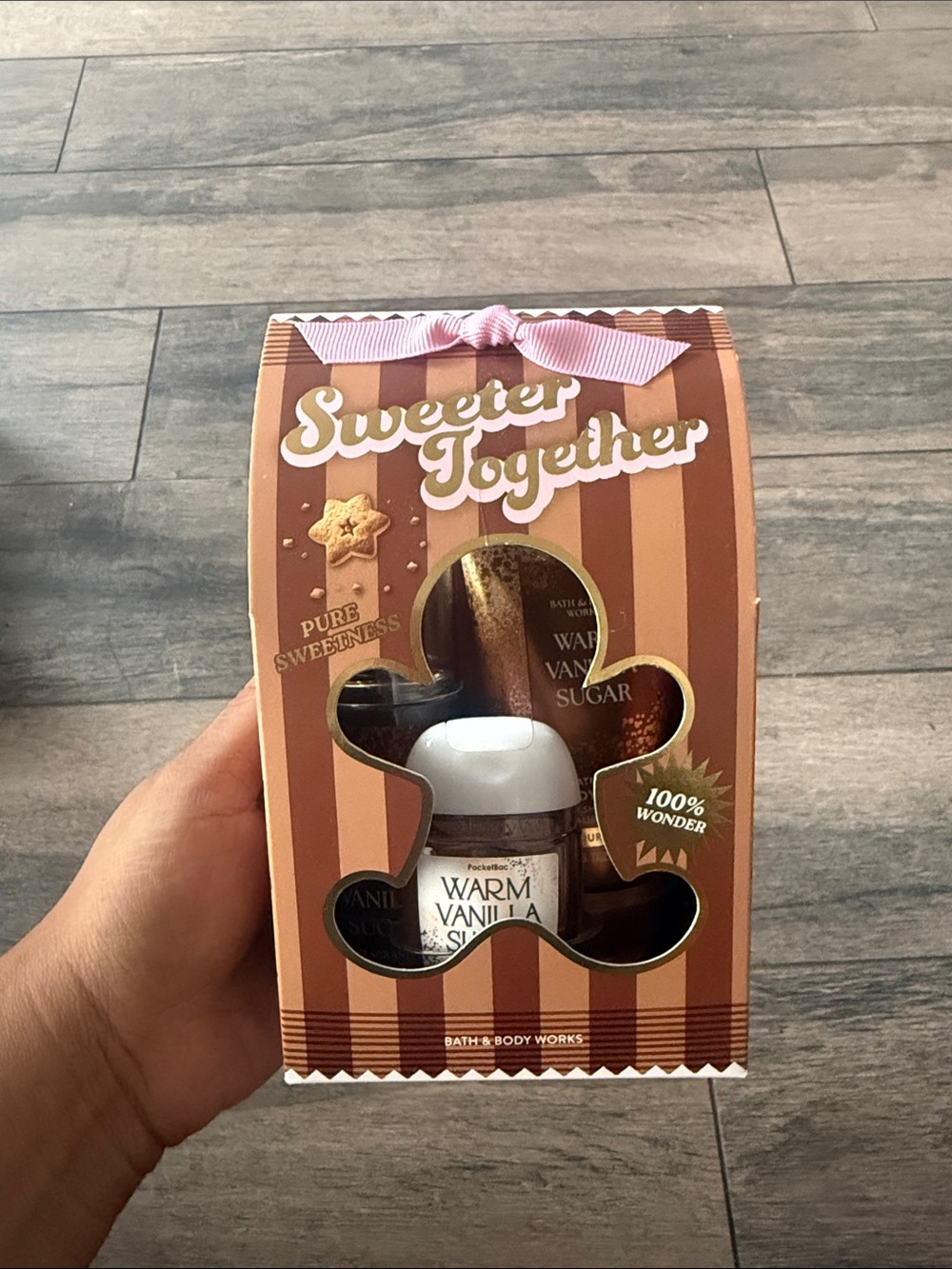 Bath & Body Works Warm Vanilla Sugar Gift Set - Pink & Brown